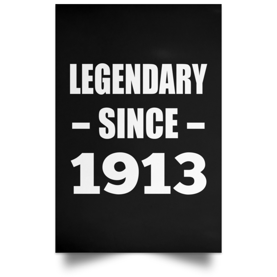 111th Birthday Legendary Since 1913 - Poster Portrait