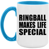 Ringball Makes Life Special - 15oz Accent Mug Blue
