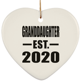 Granddaughter Established EST. 2020 - Heart Ornament