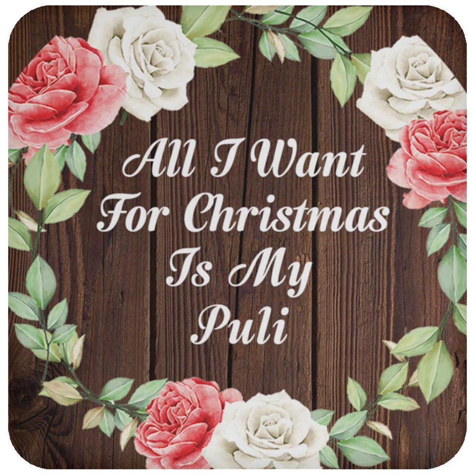 All I Want For Christmas Is My Puli - Drink Coaster A