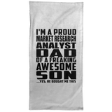 Proud Market Research Analyst Dad Of Awesome Son - Hand Towel