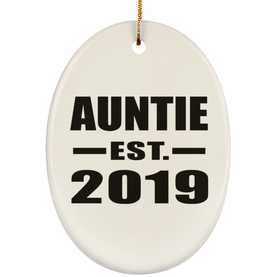 Auntie Established EST. 2019 - Oval Ornament