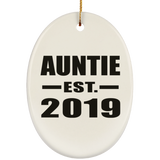 Auntie Established EST. 2019 - Oval Ornament