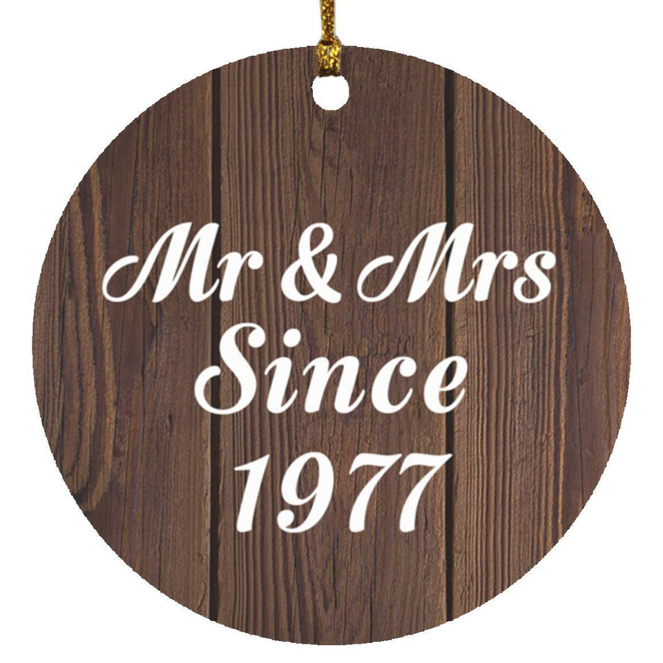 47th Anniversary Mr & Mrs Since 1977 - Circle Ornament D