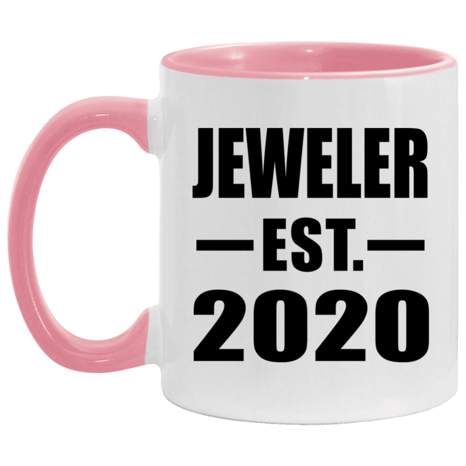 Jeweler Established EST. 2020 - 11oz Accent Mug Pink