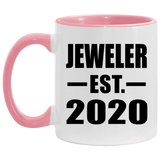 Jeweler Established EST. 2020 - 11oz Accent Mug Pink