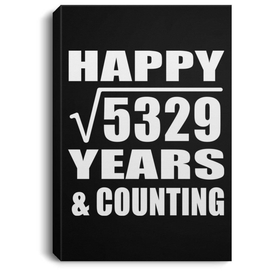 Happy 73rd Anniversary Square Root of 5329 Years & Counting - Canvas Portrait