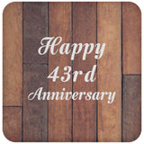 Happy 43rd Anniversary - Drink Coaster E