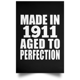 113th Birthday Made In 1911 Aged To Perfection - Poster Portrait