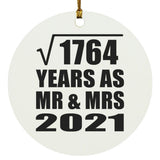 42nd Anniversary Square Root of 1764 Years As Mr & Mrs 2021 - Circle Ornament