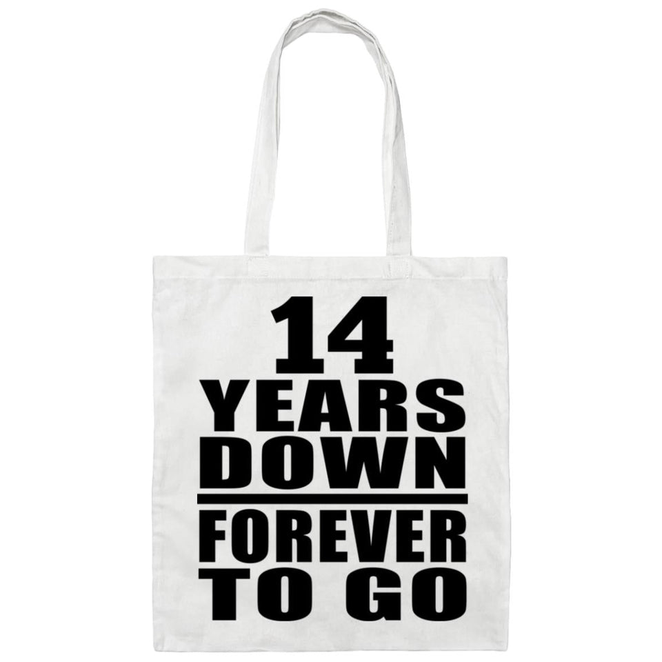 14th Anniversary 14 Years Down Forever to Go - Tote Bag White