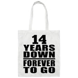 14th Anniversary 14 Years Down Forever to Go - Tote Bag White