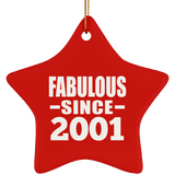 23rd Birthday Fabulous Since 2001 - Star Ornament
