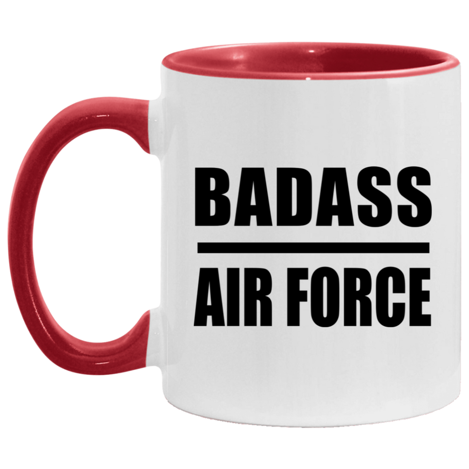 Badass Air Force - 11oz Accent Mug Red