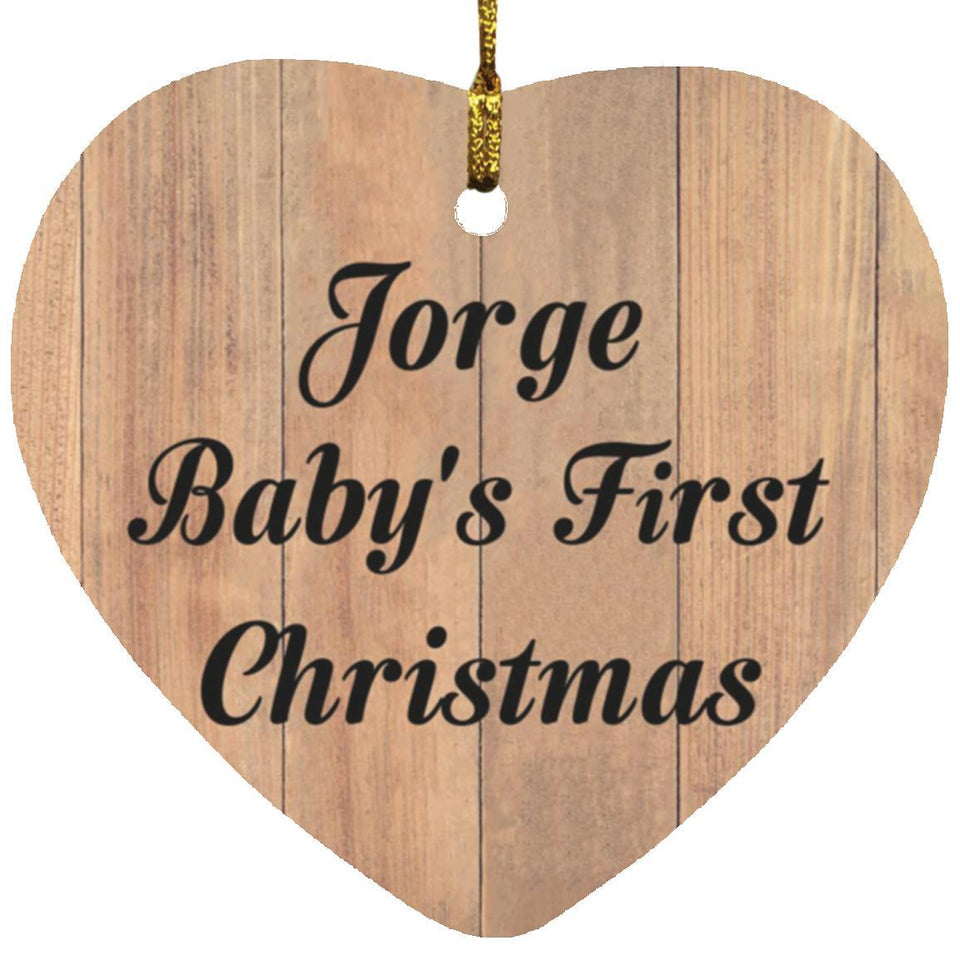 Jorge Baby's First Christmas - Heart Ornament C