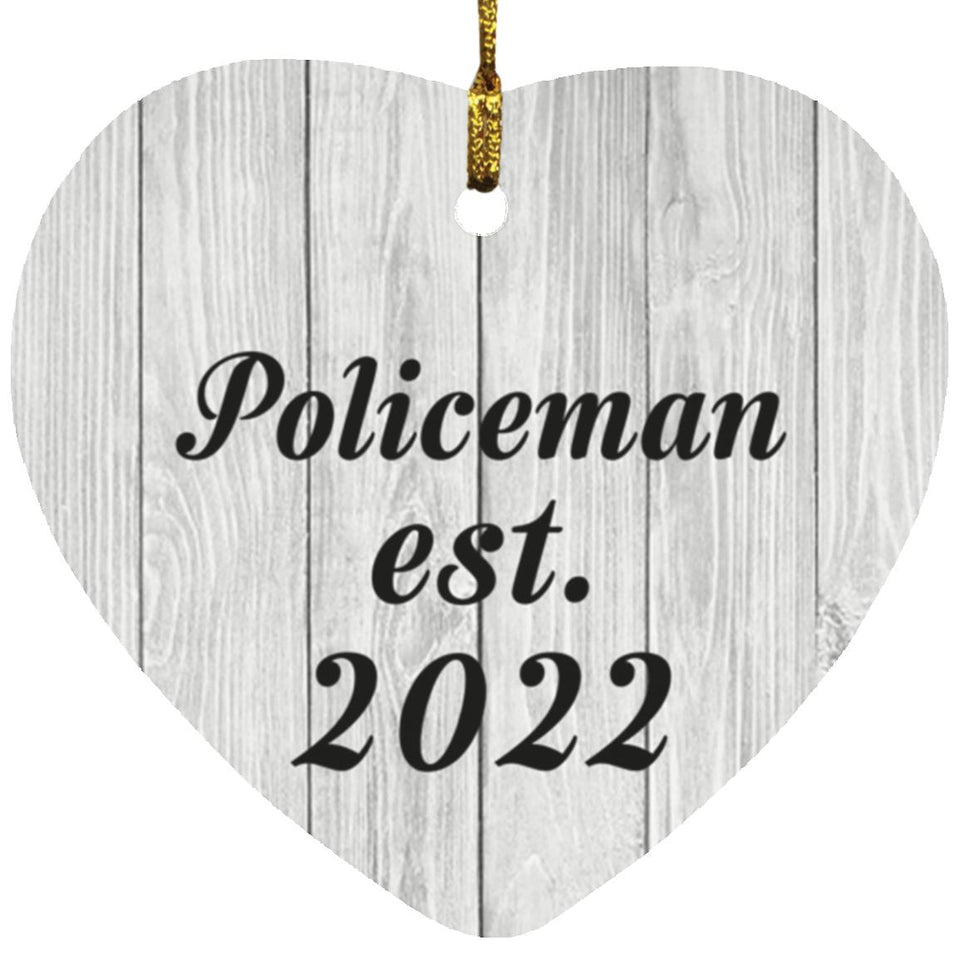 Policeman Established Est. 2022 - Heart Ornament F