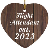 Flight Attendant Established Est. 2023 - Heart Ornament D