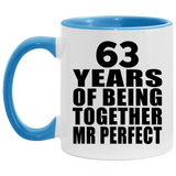 63rd Anniversary 63 Years Of Being Mr Perfect - 11oz Accent Mug Blue
