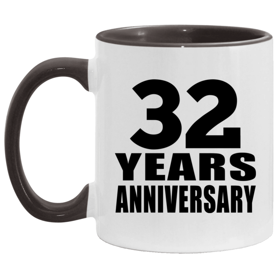 32nd Anniversary 32 Years - 11oz Accent Mug Black
