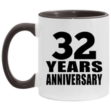 32nd Anniversary 32 Years - 11oz Accent Mug Black