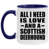 All I Need Is Love And A Scottish Deerhound - 11oz Accent Mug Purple