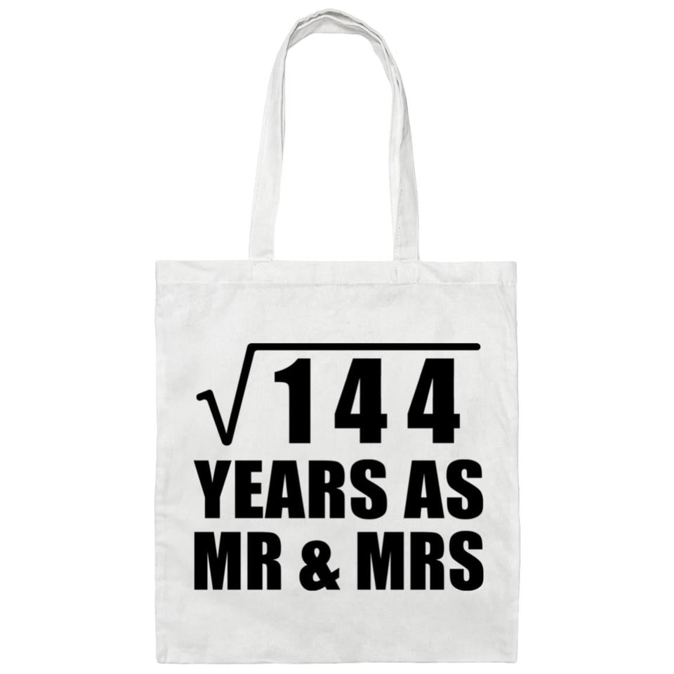 12th Anniversary Square Root of 144 Years As Mr & Mrs - Tote Bag White