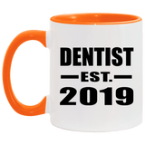 Dentist Established EST. 2019 - 11oz Accent Mug Orange