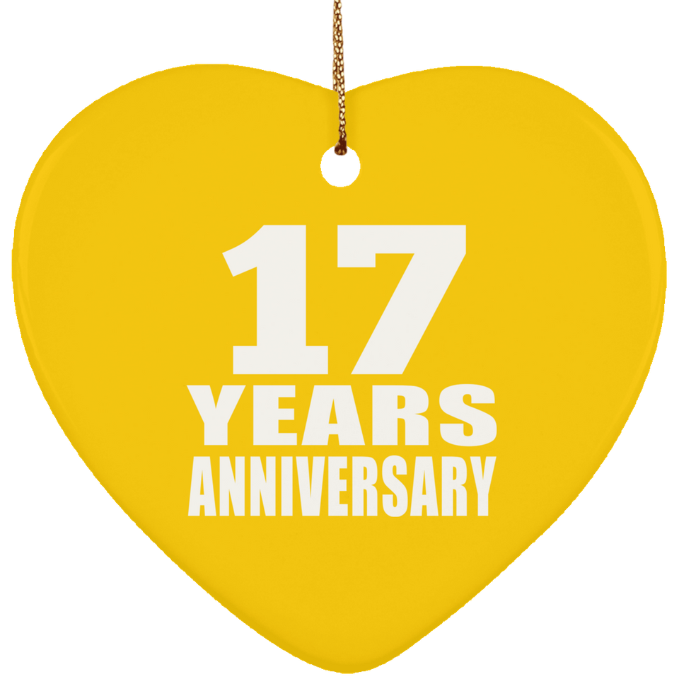17th Anniversary 17 Years - Heart Ornament