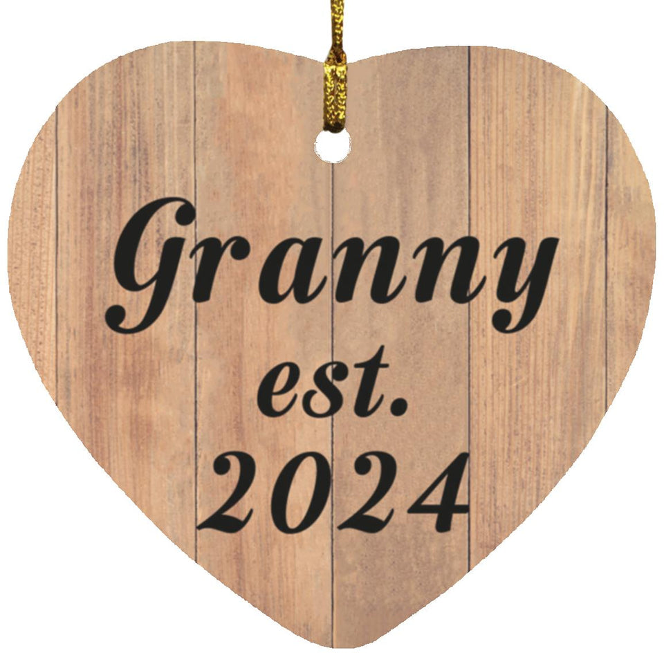 Granny Established EST. 2024 - Heart Ornament C
