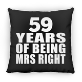 59th Anniversary 59 Years Of Being Mrs Right - Throw Pillow Black