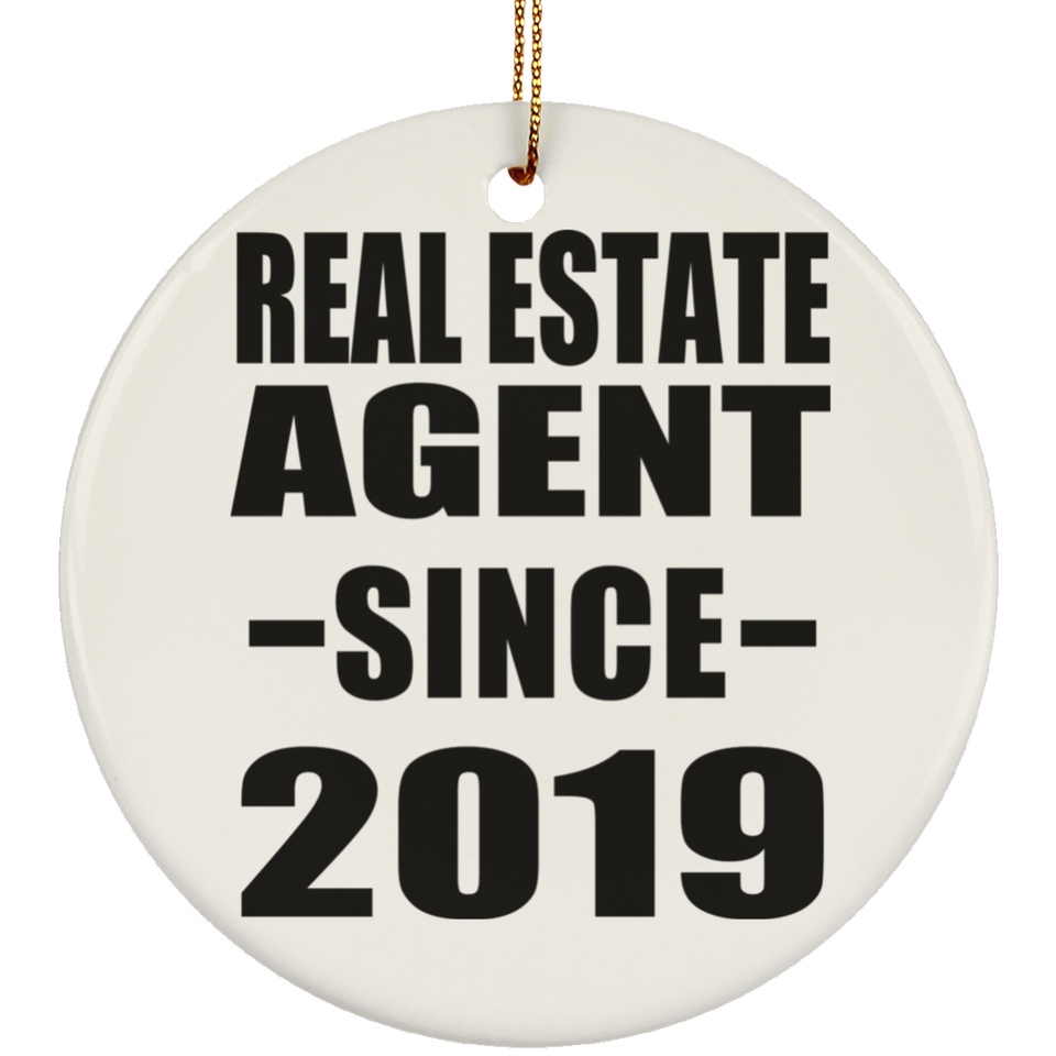 Real Estate Agent Since 2019 - Circle Ornament