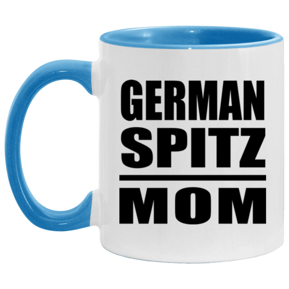 German Spitz Mom - 11oz Accent Mug Blue