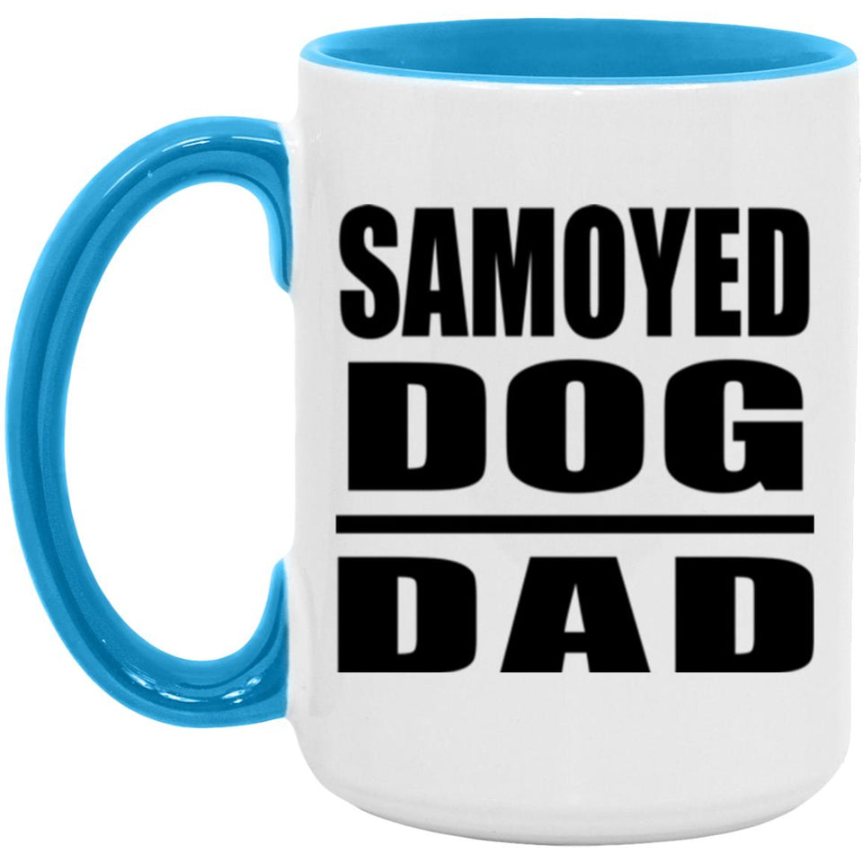 Samoyed Dog Dad - 15oz Accent Mug Blue