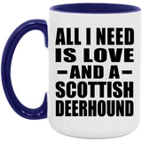 All I Need Is Love And A Scottish Deerhound - 15oz Accent Mug Purple