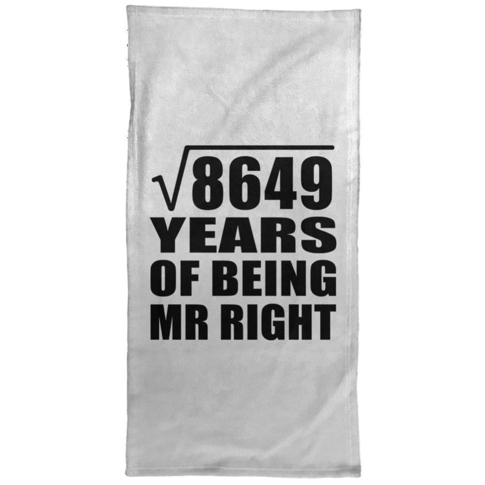 93rd Anniversary Square Root of 8649 Years of Being Mr Right - Hand Towel