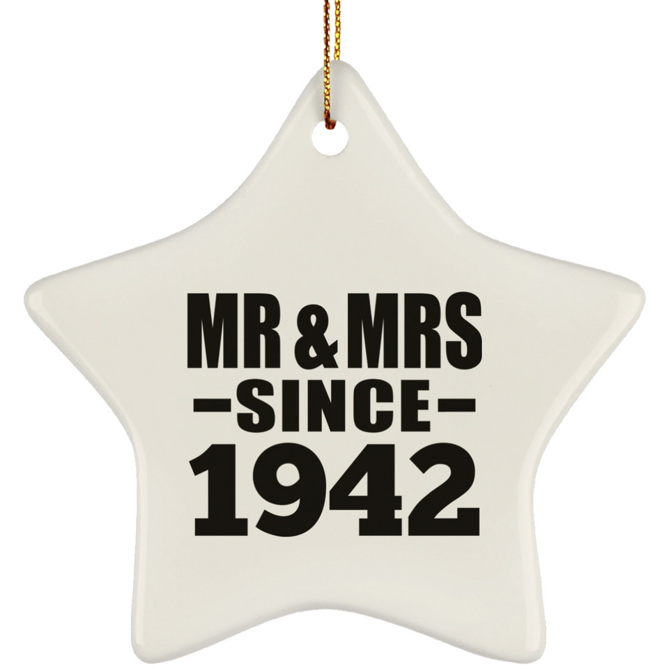 82nd Anniversary Mr & Mrs Since 1942 - Star Ornament