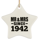 82nd Anniversary Mr & Mrs Since 1942 - Star Ornament