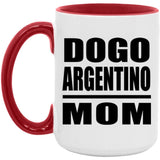 Dogo Argentino Mom - 15oz Accent Mug Red