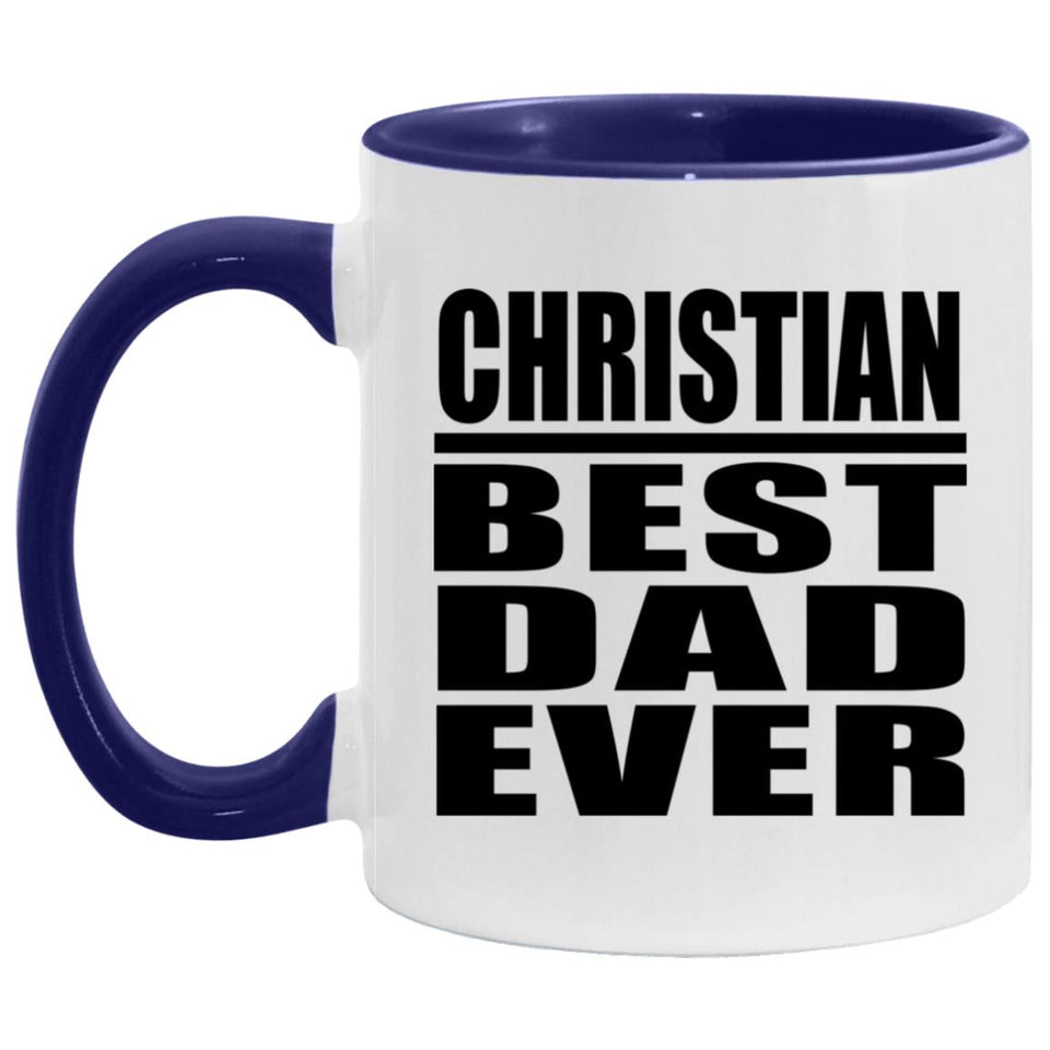 Christian Best Dad Ever - 11oz Accent Mug Purple