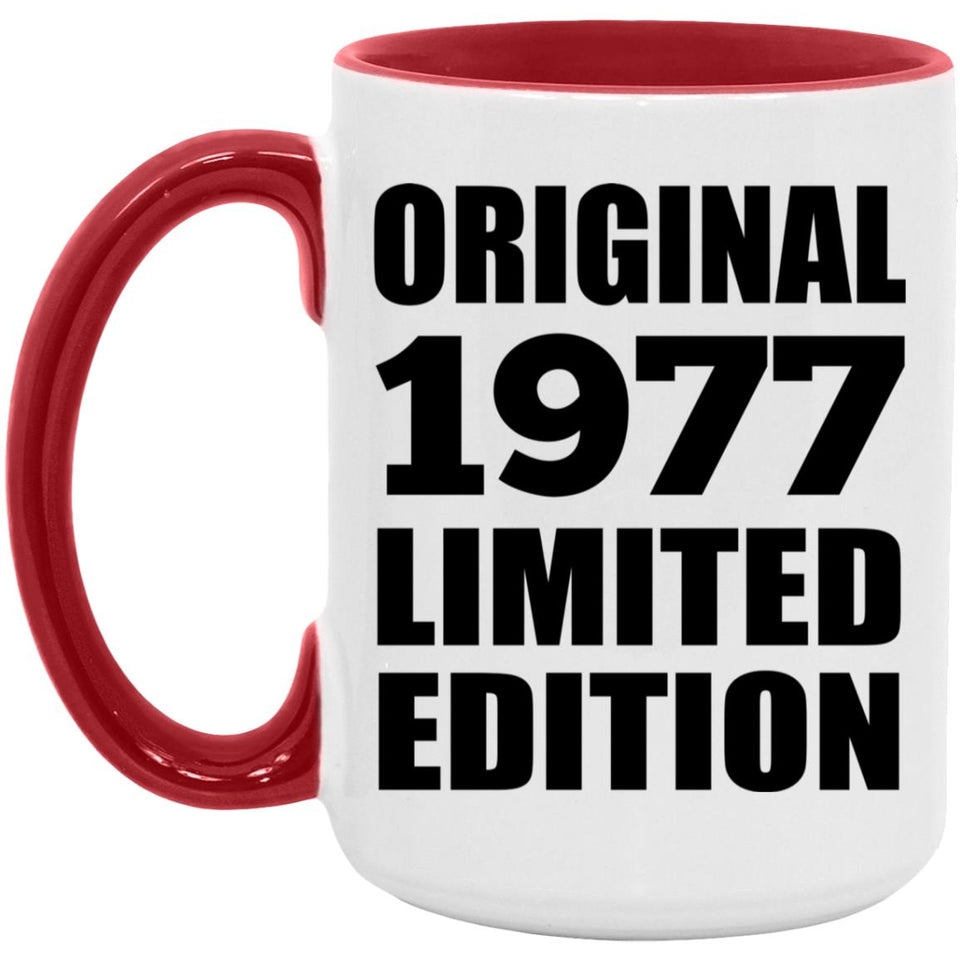 47th Birthday Original 1977 Limited Edition - 15oz Accent Mug Red