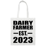 Dairy Farmer Established EST. 2023 - Tote Bag White