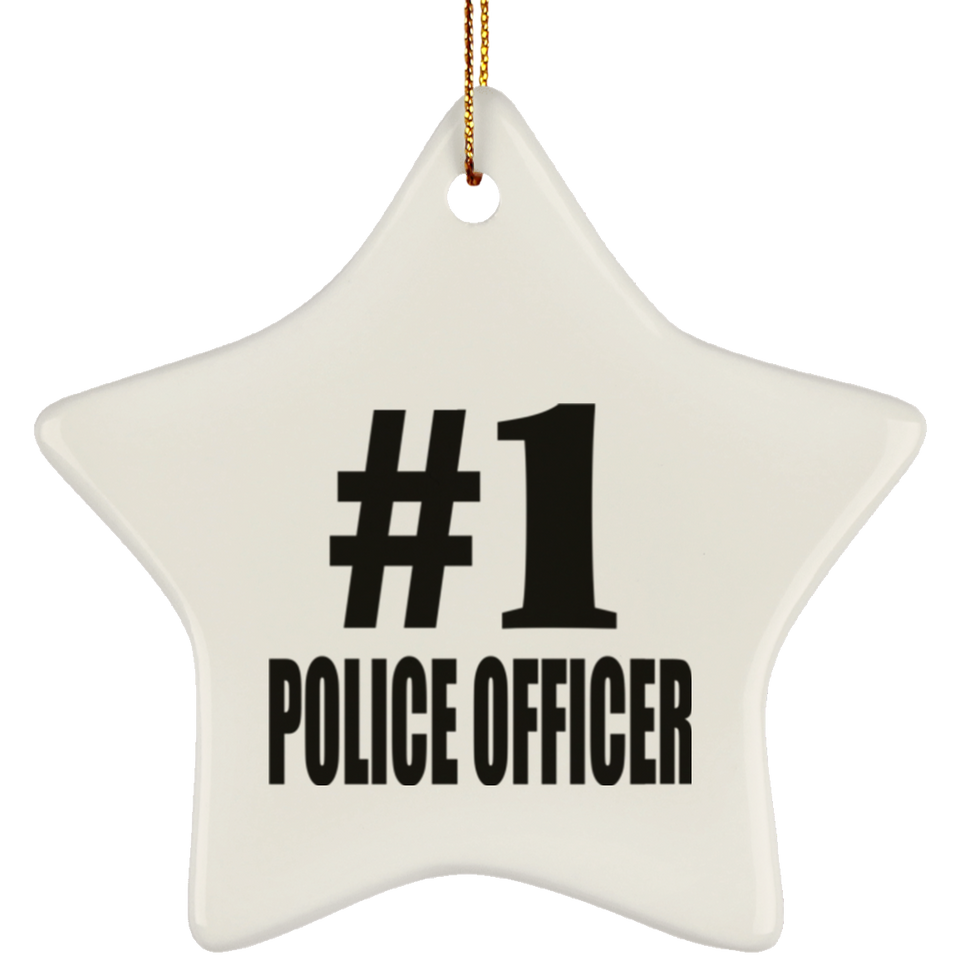 Number One #1 Police Officer - Star Ornament