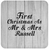 First Christmas As Mr & Mrs Russell - Drink Coaster F