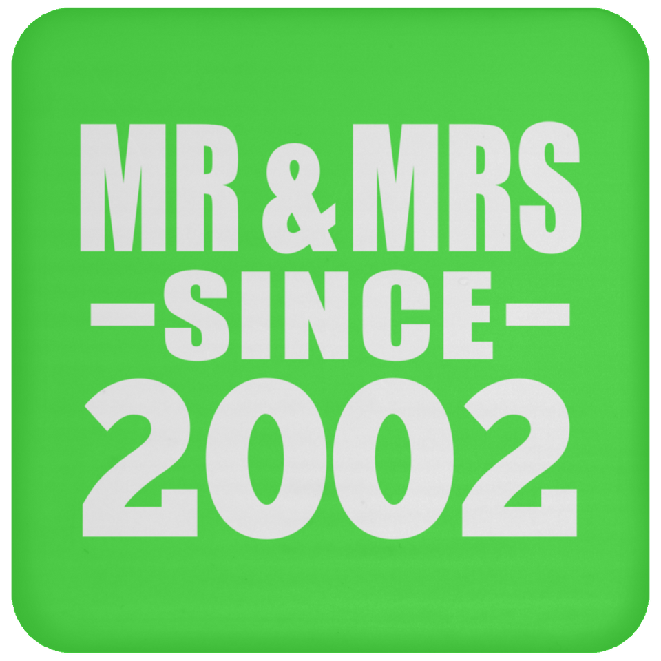 22nd Anniversary Mr & Mrs Since 2002 - Drink Coaster