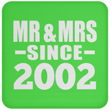 22nd Anniversary Mr & Mrs Since 2002 - Drink Coaster