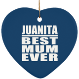 Juanita Best Mum Ever - Heart Ornament