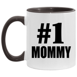 Number One #1 Mommy - 11oz Accent Mug Black
