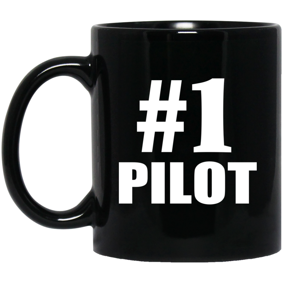 Number One #1 Pilot - 11 Oz Coffee Mug Black