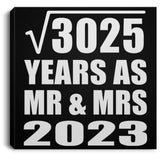 55th Anniversary Square Root of 3025 Years As Mr & Mrs 2023 - Canvas Square