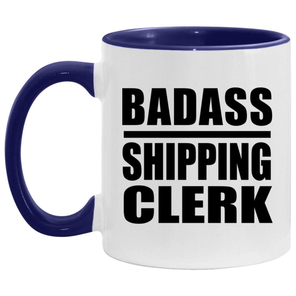Badass Shipping Clerk - 11oz Accent Mug Purple